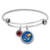 From the Heart Kansas Jayhawks Olivia Bracelet Silver Twisted Wire Jewelry Gift KU view 1