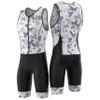 SLS3 Triathlon Suits Mens - Durable Sleeveless Tri Suit Men Triathlon Suit - Lightweight Trisuit with 2 Pockets for Storage (White Fractal, Small) view 1