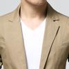 Men's Lightweight Cotton Slim Suit Jacket Two Button Wash Casual Sport Coats Business Formal Blazer Dress Coat (Khaki,4X-Large) view 4