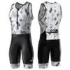 SLS3 Triathlon Suits Mens - Durable Sleeveless Tri Suit Men Triathlon Suit - Lightweight Trisuit with 2 Pockets for Storage (White Fractal, Large) view 1
