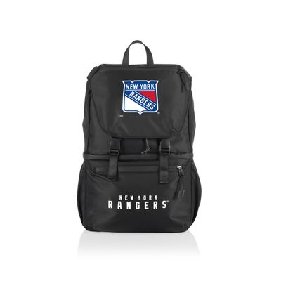 PICNIC TIME NHL New York Rangers Tarana Backpack Cooler made with Recycled Material, Soft Cooler Backpack, Upcycled Cooler Bag, (Carbon Black)
