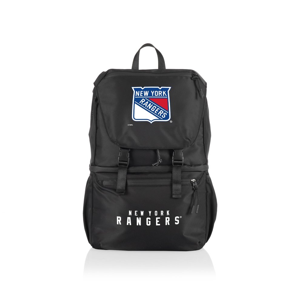 PICNIC TIME NHL New York Rangers Tarana Backpack Cooler made with Recycled Material, Soft Cooler Backpack, Upcycled Cooler Bag, (Carbon Black)