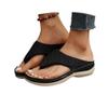Orthopedic Sandals For Women with Arch Support Flip Flops Wedge Sandals Comfortable Walking Sandals Cushion Footbed Platform Sandals Dressy Summer Slip on Sandals Thong Sandals (007-Black, 8) view 1