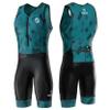 SLS3 Triathlon Suits Mens - Durable Sleeveless Tri Suit Men Triathlon Suit - Lightweight Trisuit with 2 Pockets for Storage (Teal Fractal, Small) view 1