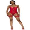 Perfect Pair Vinyl and Lace Teddy Forplay Women's, Red, M view 3