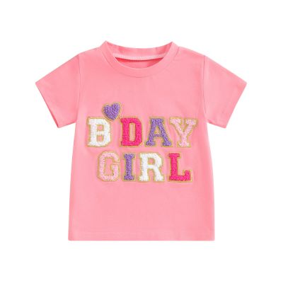 Kayotuas Birthday Girl Shirt Kids 6T 7T Toddler 1st 2nd 3rd 4th 5th Birthday Embroidery T-Shirt Tops Cute Cake Smash Clothes (Pink, 18-24 Months)