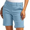 IEPOFG Summer Casual Shorts Dirty Santa for Women Womens Stretch Twill Shorts Plus Size Lightweight Thin Button High Waist Pull On Regular Fit Shorts with Pockets view 2