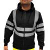 Hi Vis Jackets for Men Long Sleeve High Visibility Shirts for Men Construction Reflective Hoodie Jacket Black view 1