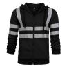 Hi Vis Jackets for Men Long Sleeve High Visibility Shirts for Men Construction Reflective Hoodie Jacket Black view 2