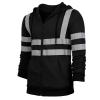 Hi Vis Jackets for Men Long Sleeve High Visibility Shirts for Men Construction Reflective Hoodie Jacket Black view 4