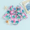 Toddler Infant Baby Girl Swimsuit Long Sleeve Rash Guard One-Piece Floral Bathing Suit Reversible Beach Wear (Pink-Coconut Tree, 12-18 Months) view 4