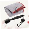 Happyyami Retractable Club Brush and Cotton Towel Cleaning Kit with Carabiner Dual-Sided Brush for Golf Clubs Quick-Drying Microfiber Towel Golf Accessories Grey Random Colors view 4