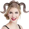 Satisyo Gothic Devil Horns Halloween Costume for Men Women Ram Sheep Horn Headhand Hoop Cosplay Headwear Hair Band view 2