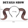 Satisyo Gothic Devil Horns Halloween Costume for Men Women Ram Sheep Horn Headhand Hoop Cosplay Headwear Hair Band view 3