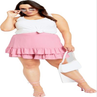 City Chic Women's Plus Size Valery Skort, Rosebloom, 14