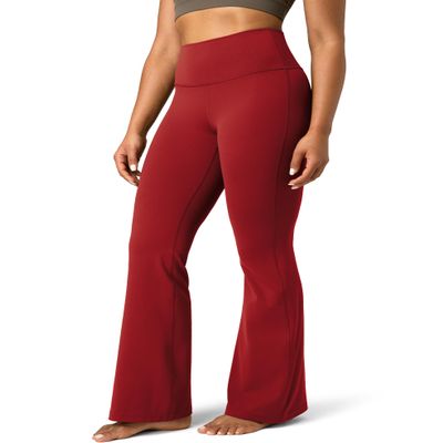 Colorfulkoala Women's Dreamlux Workout Flare Leggings High Waisted Wide Leg Bootcut Yoga Pants 29.5" Inseam (XL, Merlot)
