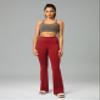 Colorfulkoala Women's Dreamlux Workout Flare Leggings High Waisted Wide Leg Bootcut Yoga Pants 29.5" Inseam (XL, Merlot) view 3