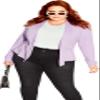 City Chic Women's Plus Size Jacket-Piping Praise, Lilac, 18 view 1