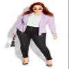 City Chic Women's Plus Size Jacket-Piping Praise, Lilac, 18 view 3