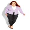 City Chic Women's Plus Size Jacket-Piping Praise, Lilac, 18 view 4