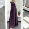 amaon Essentials Elegant Muslim Abaya Islamic Evening Gown Womens Casual Long Sleeve Plus Size Summer Loose Maxi Long Dress with Belt view 2