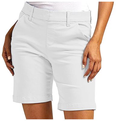 IEPOFG Summer Casual Shorts Sisters from Sister Womens Stretch Twill Shorts Plus Size Lightweight Thin Button High Waist Pull On Regular Fit Shorts with Pockets