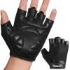 ATERCEL Premium Leather Workout Gloves for Men and Women, Suitable for Weightlifting, Gym, Cycling (Black, Large) view 1