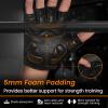 ATERCEL Premium Leather Workout Gloves for Men and Women, Suitable for Weightlifting, Gym, Cycling (Black, Large) view 3