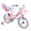RULLY 16" Daisy Bike for Age 4 5 6 7 Year Old Toddlers and Girls,16" Kids Bike with Training Wheels & Basket, Retro Style in Pink view 1