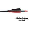 BOWSOUL 30inch Hunting Carbon Archery Arrows with 4" Natural Turkey Feathers Spine 500 for Recurve & Long Bow (Pack of 12) (Black Red) view 3