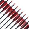 BOWSOUL 30inch Hunting Carbon Archery Arrows with 4" Natural Turkey Feathers Spine 500 for Recurve & Long Bow (Pack of 12) (Black Red) view 4