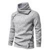 LUORUAN Men's Spring New Stacked Collar Irregular Design Button Sweater Light Gray view 1