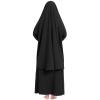 ABAFIP Kids Muslim Prayer Dress Girls Abaya with Hijab Full Cover Kaftan Loose Skirt 2 Piece Dubai Islamic Two-piece Outfits Black 18-24 Months view 4