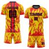Custom Sports Team Uniforms Men Women Youth Boys Girls, Personalized Soccer Jerseys Sets Yellow Red Black Round Neck T Shirts & Shorts Casual Tees with Name Number Logo Printed view 1