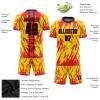 Custom Sports Team Uniforms Men Women Youth Boys Girls, Personalized Soccer Jerseys Sets Yellow Red Black Round Neck T Shirts & Shorts Casual Tees with Name Number Logo Printed view 3
