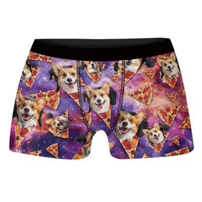 HANZSPROUT Corgi Boxers for Men - Pizza Dog Mens Underwear Boxer Briefs Underwear 5 Size M