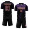 Custom Black Purple Soccer Jerseys with Name Number Logo Print Sports T-Shirts and Shorts Sets Personalized Team Uniforms for Men Women Youth Teens Boys view 1