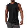Men's Sleeveless Workout Swim Shirt Quick Dry Athletic Running Gym Muscle Beach Tank Top Cut Off Undershirts Vest Black view 1