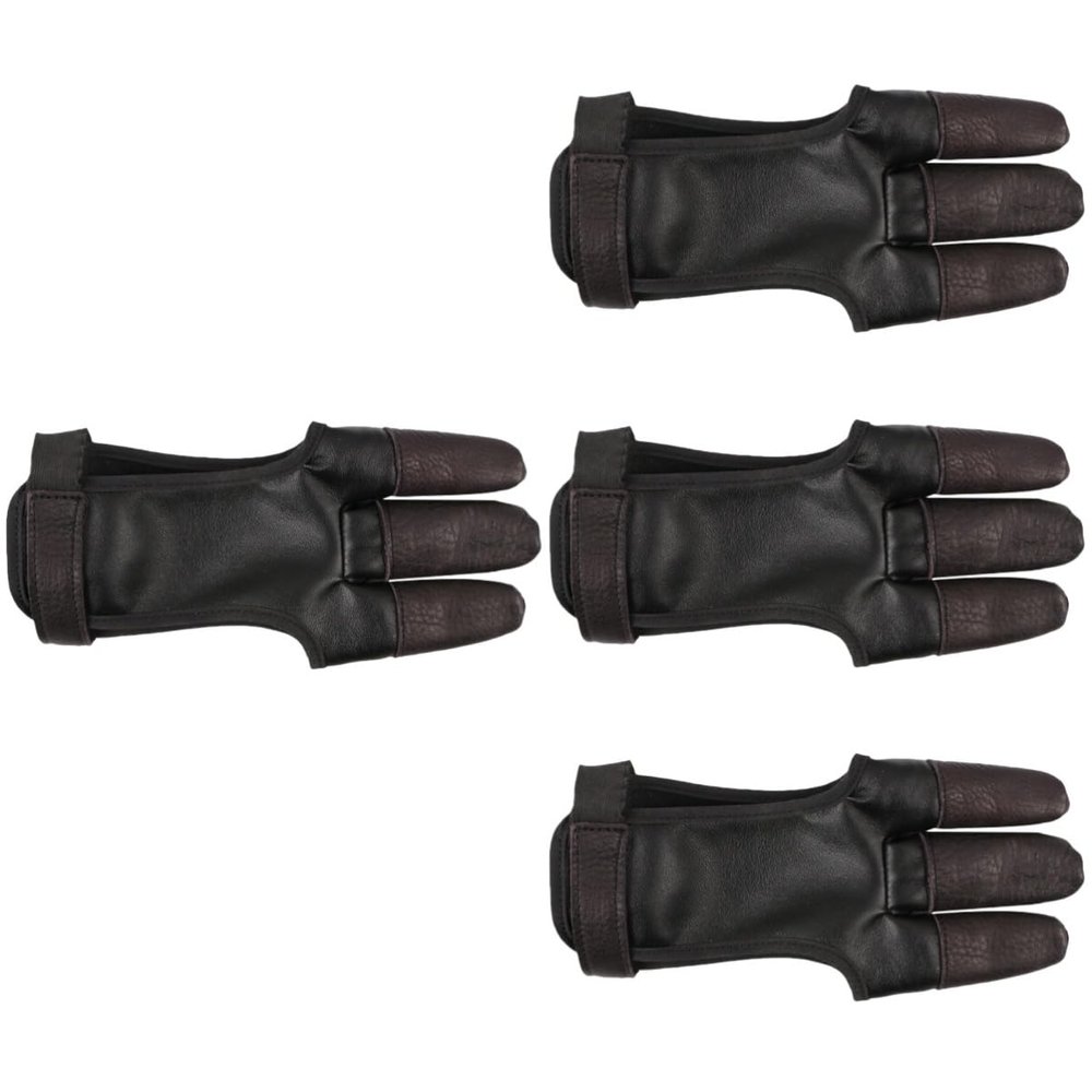 Yardwe 4pcs Archery Accessories Fingertip Protector Professional Finger Guard Portable Adjustable Glove for Youth Archery