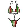 Italian Food Spots Map Flag Women's 2 Piece Bikini Set Halter Strap Swimsuit Sexy Bathing Suit with Thong 2XL view 4