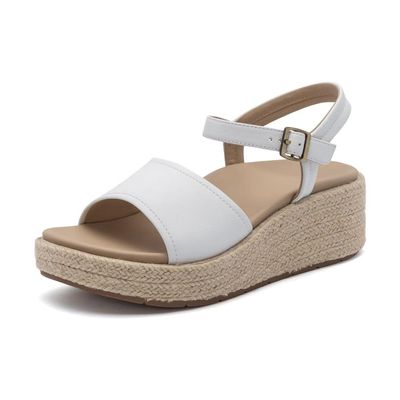 ABEO Solstice Buckle Sandals | Women's Arch Support | Ball of Foot Pain Relief | Built-In Metatarsal Pads | White Leather 10 Medium
