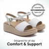 ABEO Solstice Buckle Sandals | Women's Arch Support | Ball of Foot Pain Relief | Built-In Metatarsal Pads | White Leather 10 Medium view 2