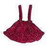 BILIKEYU Toddler Girl's Double Suspender Skirt Velvet Short Skirt Children's Velvet Star Suspender Skirt (Red, 12Months) view 1