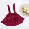 BILIKEYU Toddler Girl's Double Suspender Skirt Velvet Short Skirt Children's Velvet Star Suspender Skirt (Red, 12Months) view 3