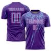 Customized Soccer Jerseys Sports T-Shirts and Shorts Sets for Men/Youth/Teen Boys/Girls/Women, Personalized Purple Team Uniforms Design Your Own Casual Tees with Name & Number & Logo Print view 2