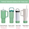 KTKUDY 2-Pack Silicone Boot for Stanley Tumbler 40 30 20 oz & Intended for Hydro Flask 12-24 oz - Cup Boot fit Select Yeti, Simple Modern, Owala Water Bottle - Bottom Cover Accessories Fit Stanley Cup view 3