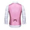Men's Shiny Sequins Suit Vest Slim Fit Tuxedo Dress Waistcoat Bowtie Set Wedding Formal Prom Party Waistcoat (Pink,Small) view 2