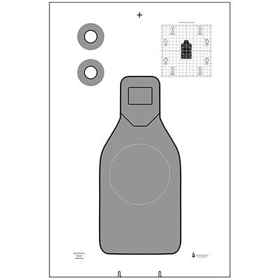 100 Pk, Us Marshals Service Qualification Target - Cardboard Black and Gray 24.5" X 40"