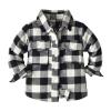 Baby Boys' and Toddler Long Sleeve Plaid Flannel Button Up Shirt for Boys Kids Jacket Shirt Spring (Black, 5-6 Years) view 1