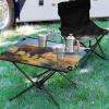Msyxl Oil Highland Cattle Portable Folding Camping Table, Compact Lightweight Beach Table with Carrying Bag for Outdoor Picnics, BBQs, Camp view 2